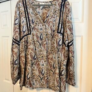 St. John's Bay Multicolor Paisley Blouse